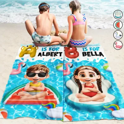 Homepage FivSell 4 alphabet kid baby on swimming pool float personalized beach towel 5auhg