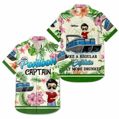Homepage FivSell 25 boating pontoon captain birthday traveling cruising gift for pontooning lovers beach lovers travelers personalized custom hawaiian shirt huvfd