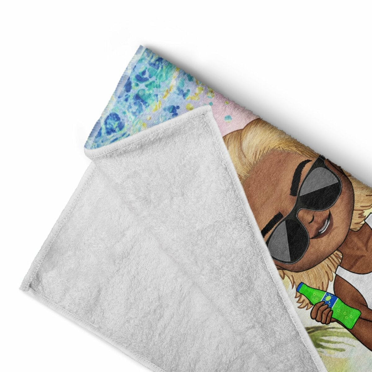 chibi traveling beach poolside swimming picnic vacation stars and stripes birthday funny gift for her him besties family personalized custom beach towel