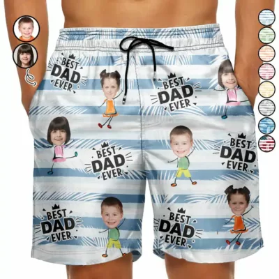 Homepage FivSell 6 custom photo best dad grandpa ever personalized unisex beach shorts h6azj