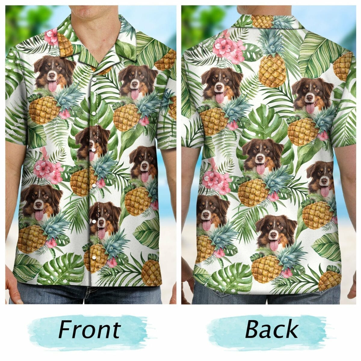 custom photo funny family pet face tropical fruit gift for men dog and cat lovers personalized custom hawaiian shirt eijet