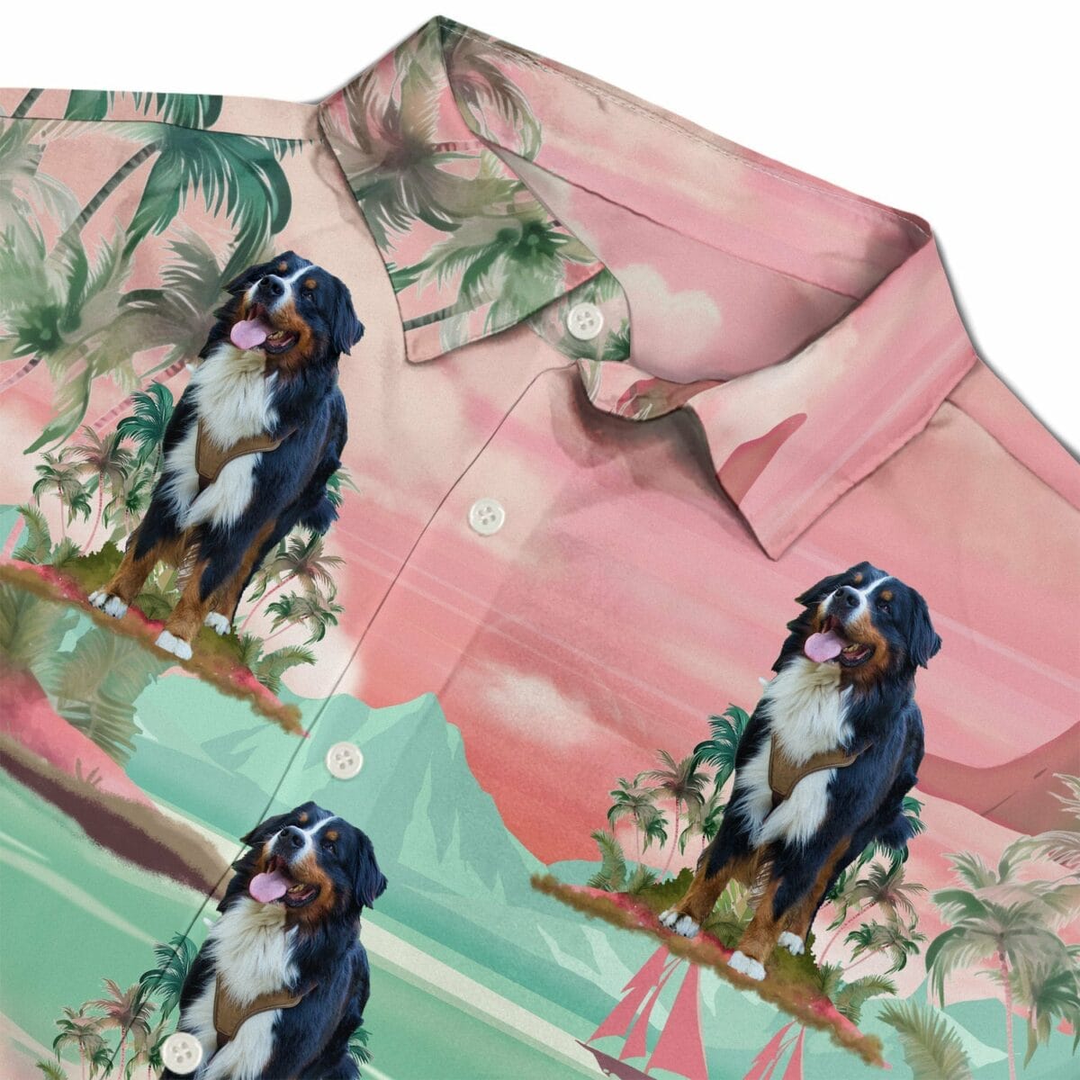 custom photo funny family pet face tropical island funny gift for pet lovers dog mom cat mom dog dad cat dad personalized hawaiian shirt
