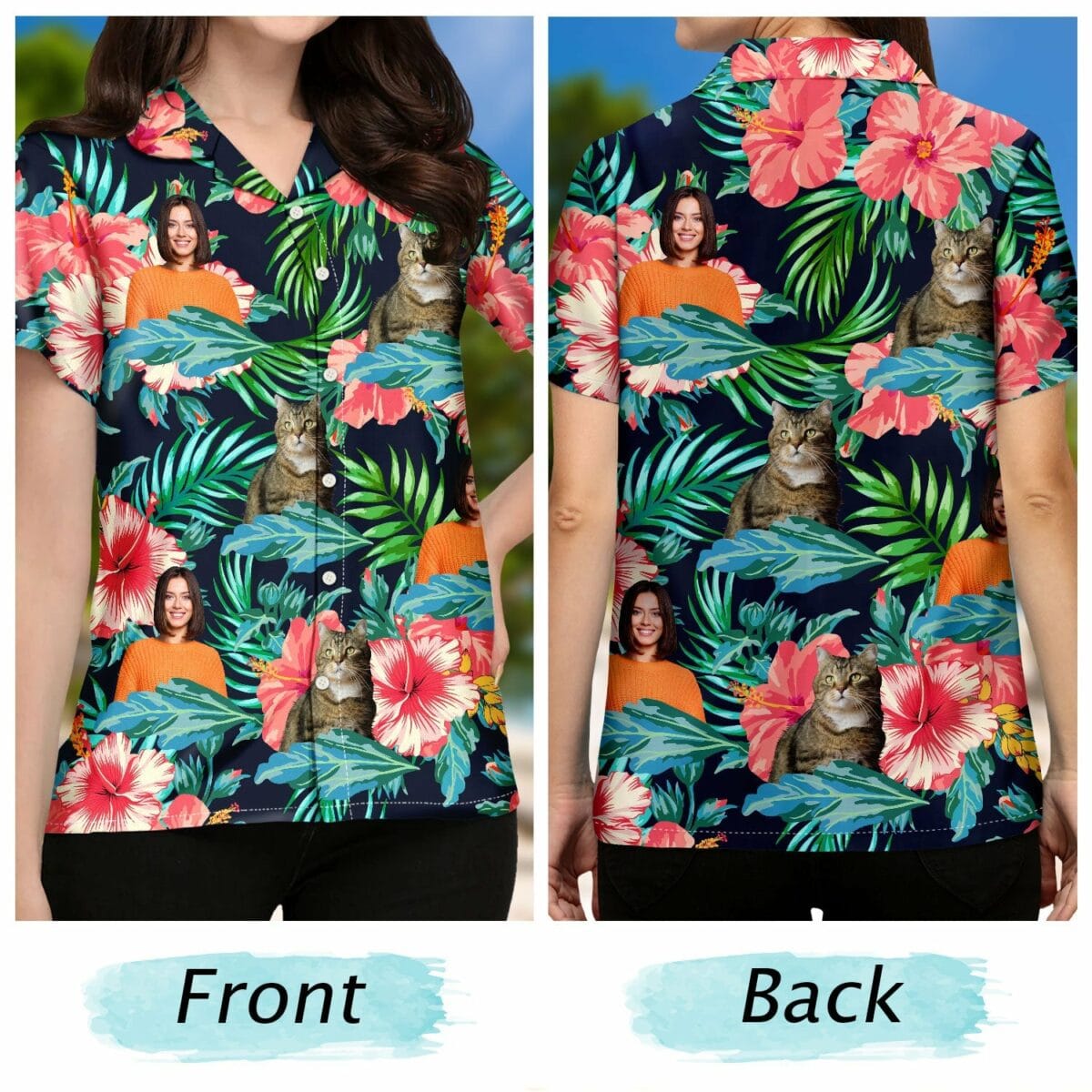 custom photo human and pet faces gift for men women dog and cat lovers personalized hawaiian shirt 4tjk5