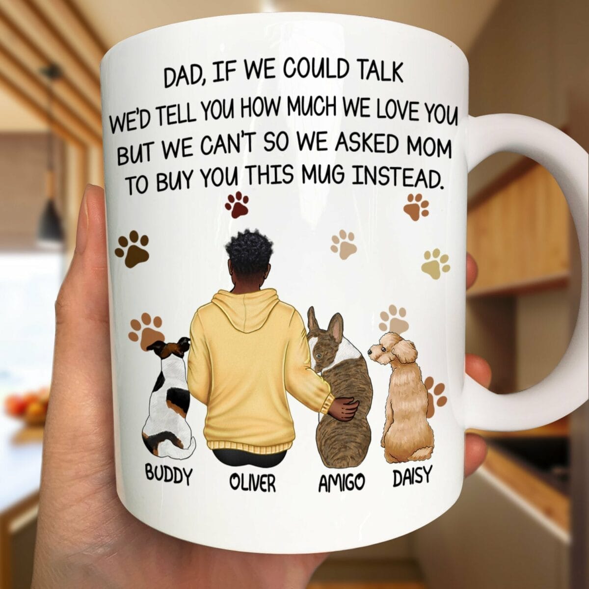 dog dad if i could talk personalized mug 0pnay