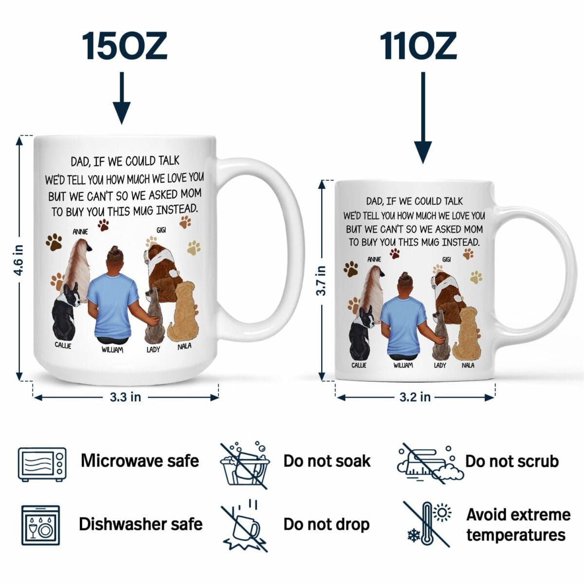 dog dad if i could talk personalized mug 0pqqt