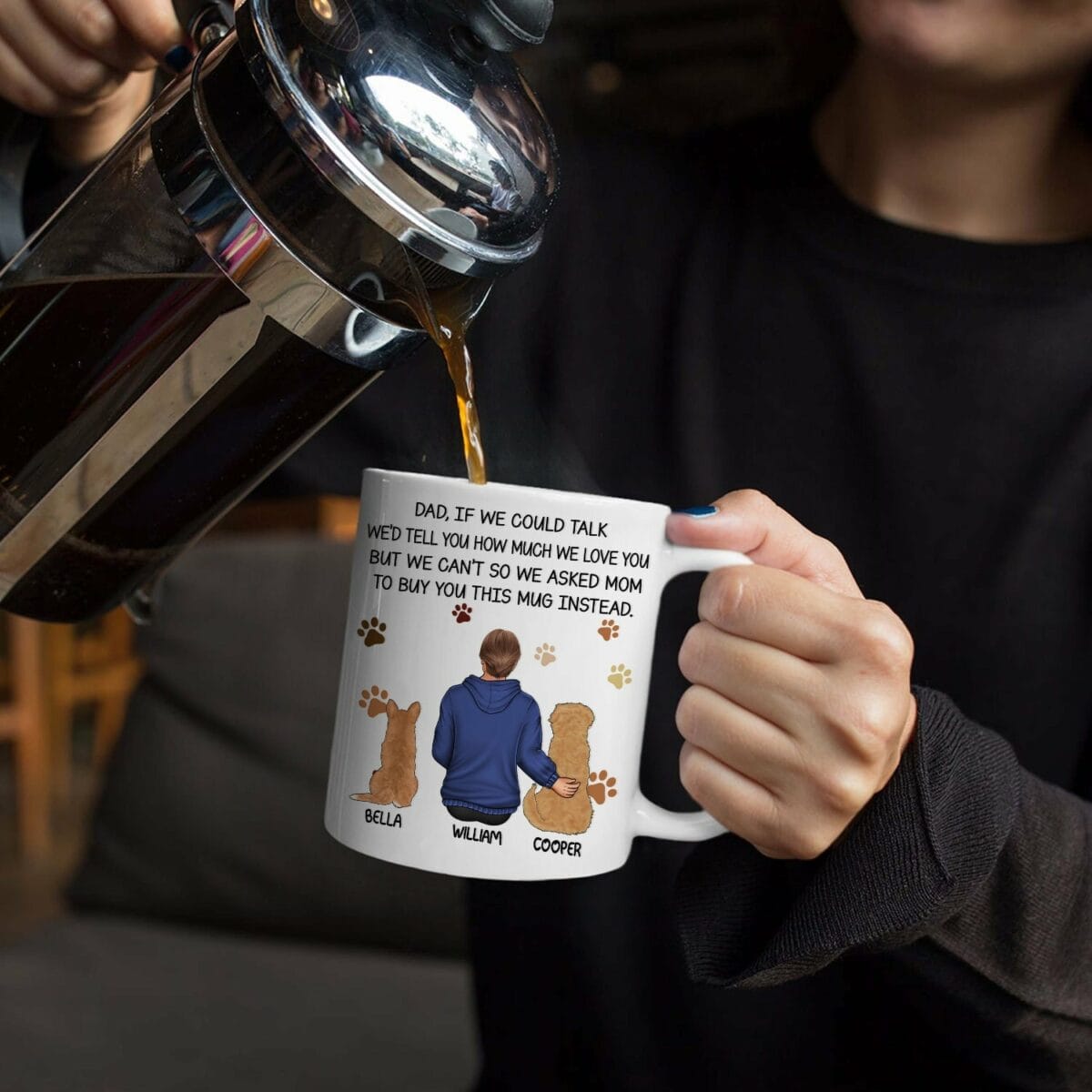 dog dad if i could talk personalized mug 5evcn