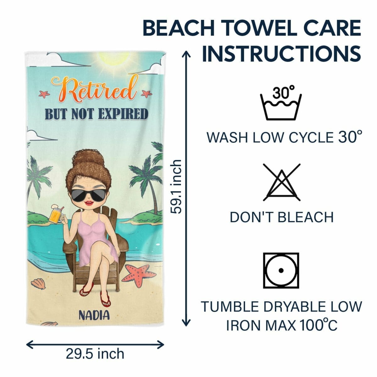 i dont want to i dont have to im retired birthday retirement gift for yourself men women dad mom grandpa grandma bff best friends colleagues personalized custom beach towel zbidr
