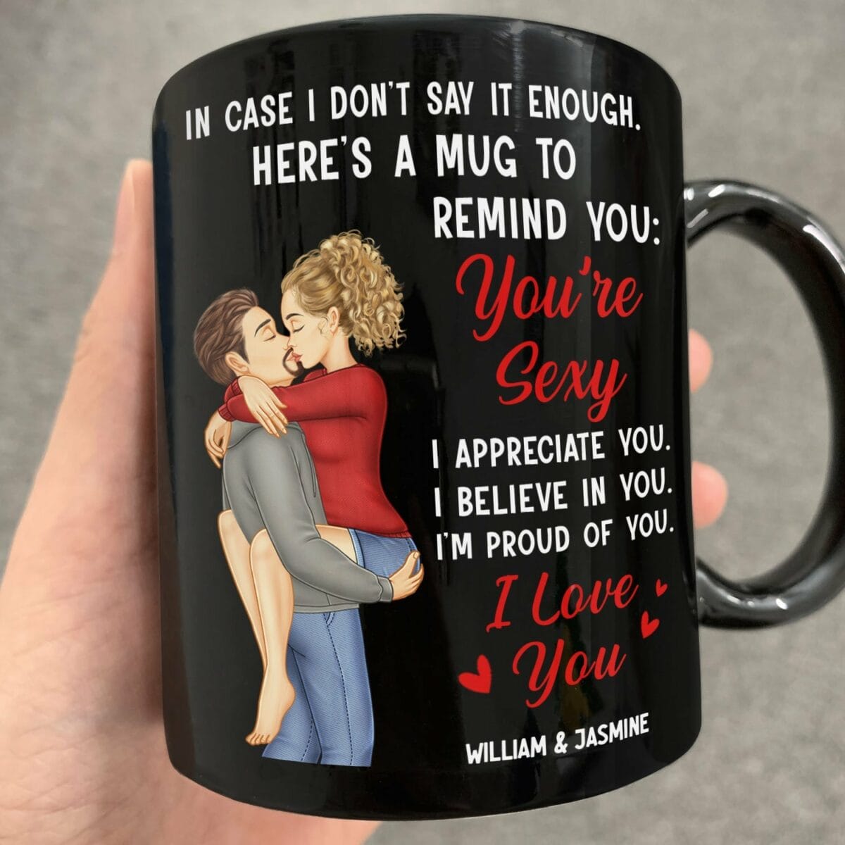 in case i dont say it enough couples personalized black mug
