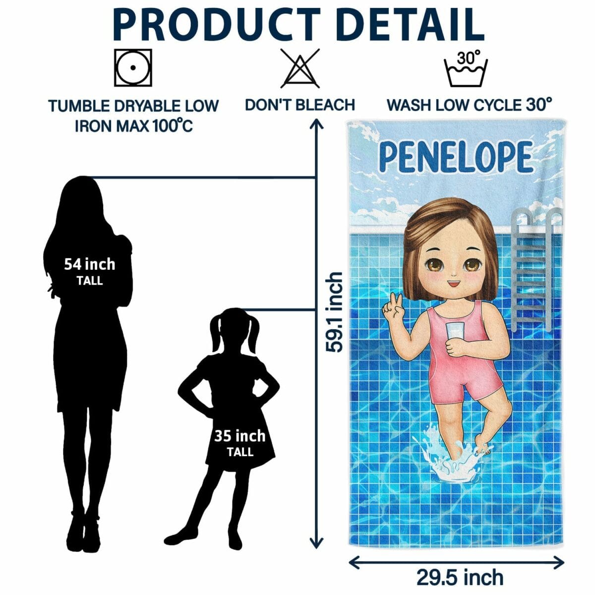 kids on the beach sand pool gift for children grandkids personalized custom beach towel m69cr
