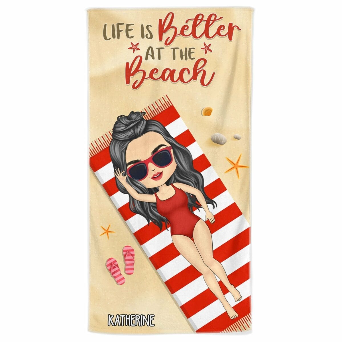 life is better at the beach summer vibes gift for him her yourself girlfriend boyfriend bff best friends traveling lovers personalized custom beach towel nzysk