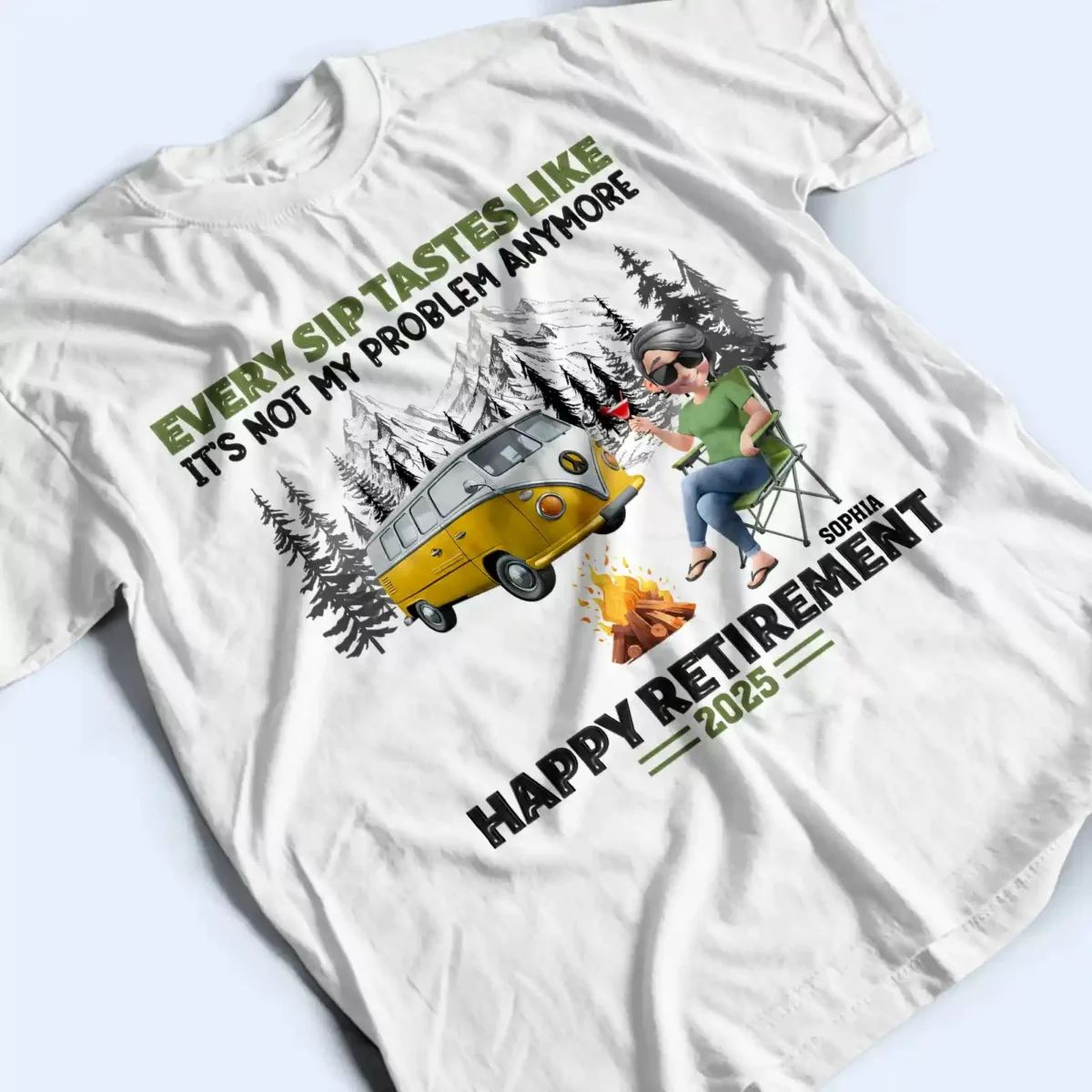 retirement camping every sip taste like personalized t shirt 5a6me
