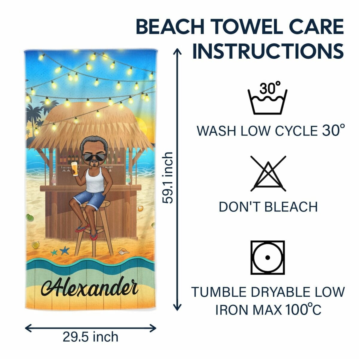 traveling beach bar poolside swimming picnic vacation birthday funny gift for her him besties family personalized custom beach towel qwj98