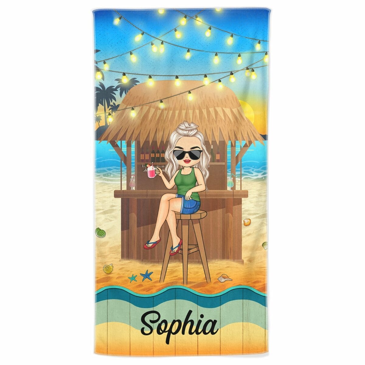 traveling beach bar poolside swimming picnic vacation birthday funny gift for her him besties family personalized custom beach towel zs3bz