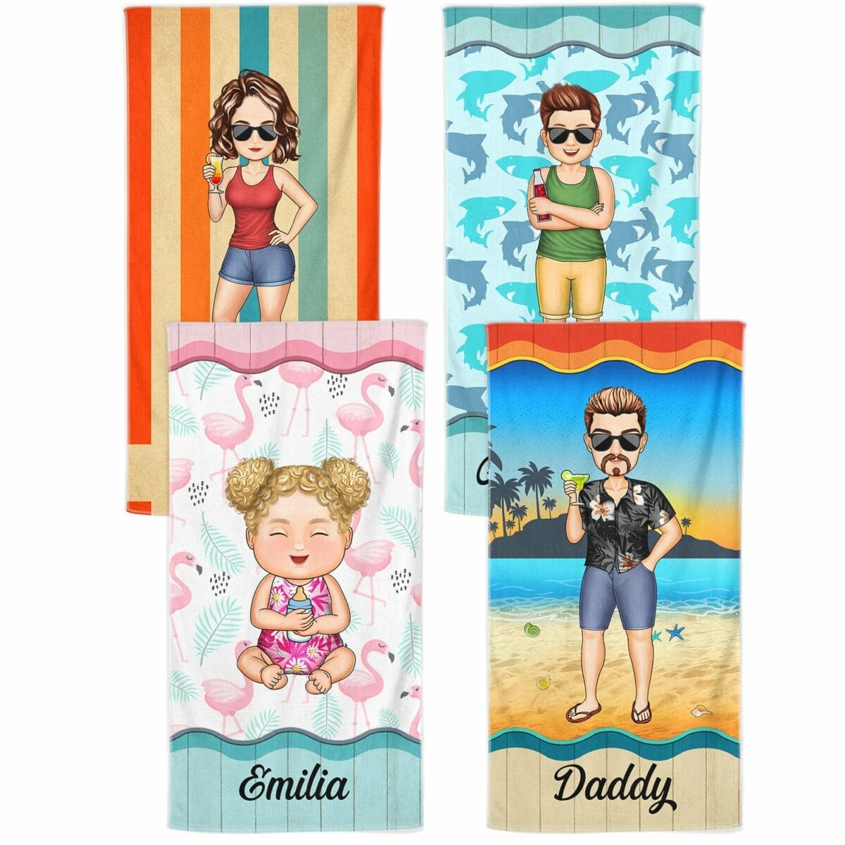 traveling beach poolside swimming picnic vacation birthday funny gift couples parents family kids personalized custom beach towel 9isp6