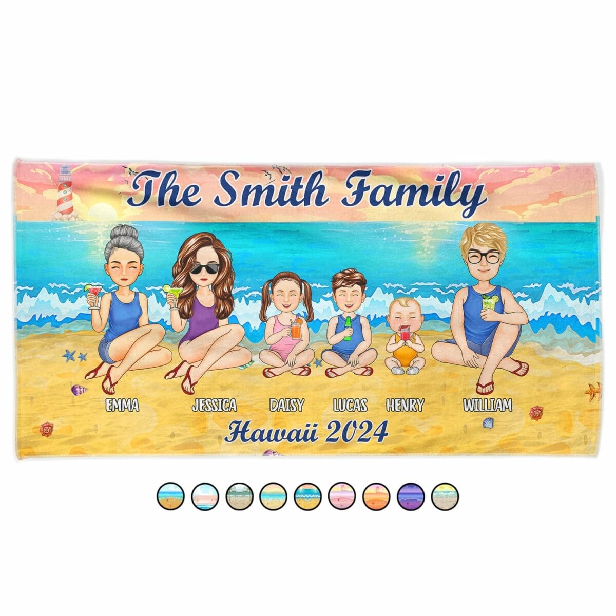 vacation trip family gift for family friends siblings personalized beach towel kgobh
