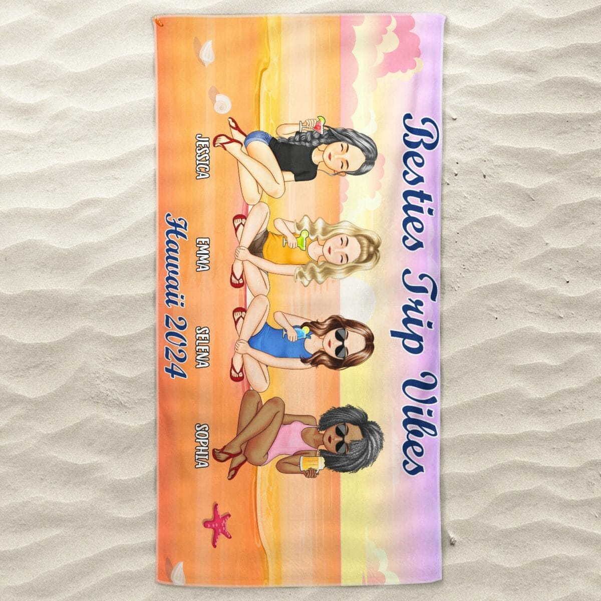 vacation trip family gift for family friends siblings personalized beach towel q9rvg